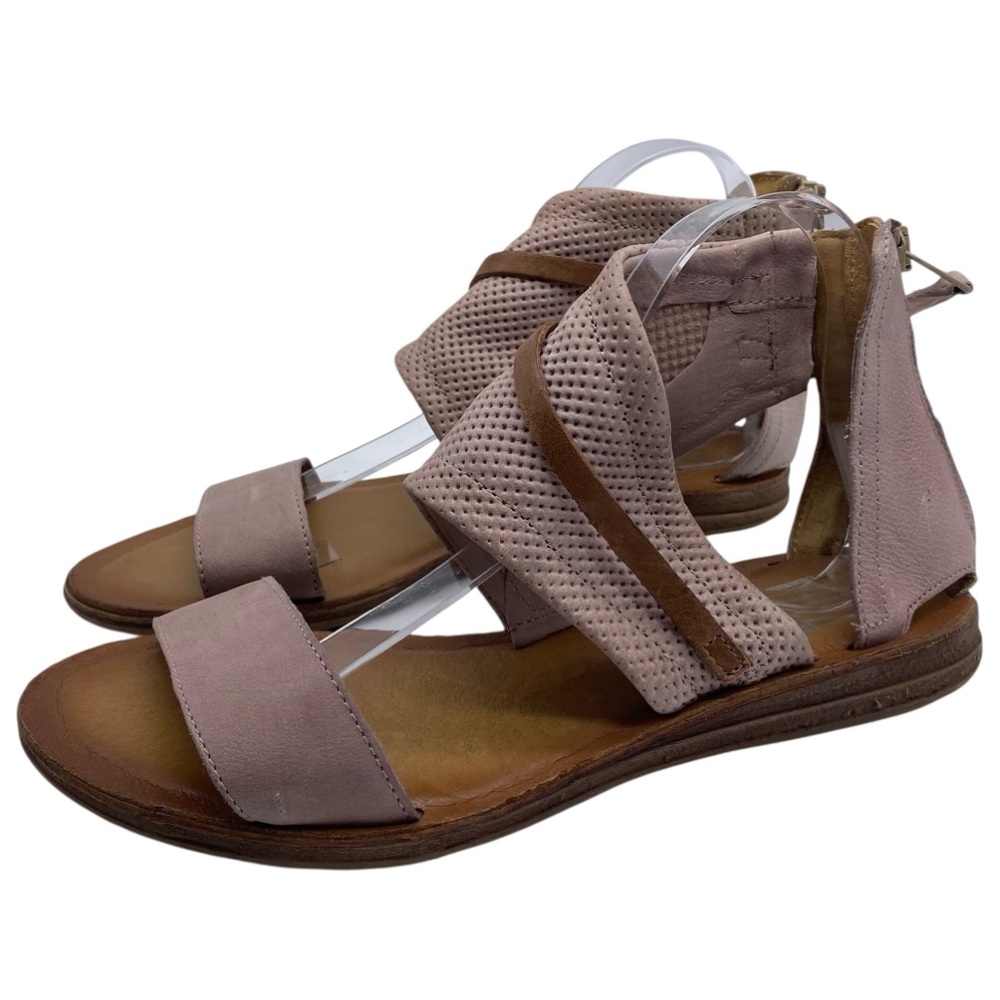 Miz Mooz Womens Shoes Leather Sandals Sz 9 Leather Flat Mauve Pink Brown Casual